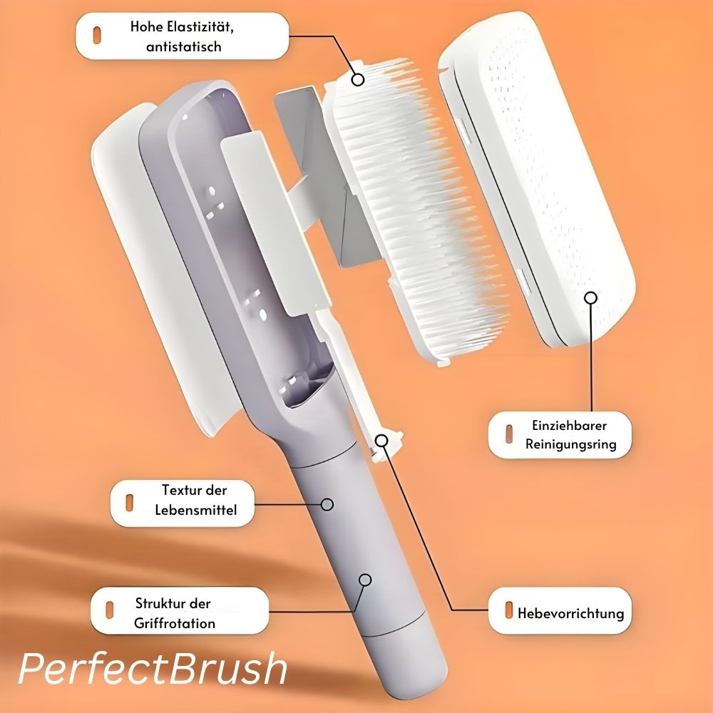 PerfectBrush™ | Selbstreinigende Haarbürste für mühelose Haarpflege