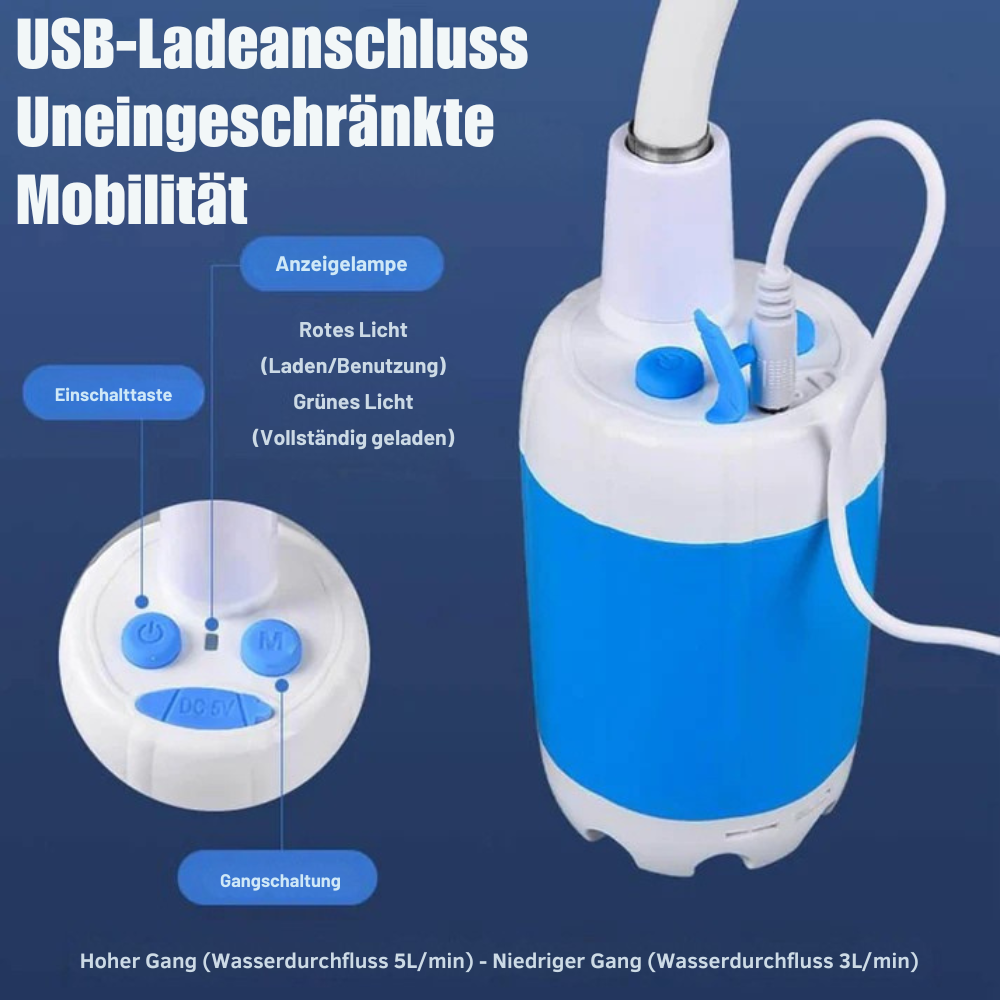 CampFlow™ | Tragbare Duscheinheit mit Wasserpumpe