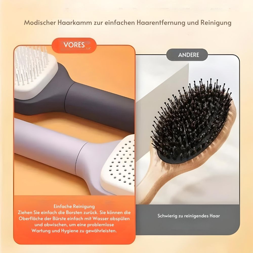 PerfectBrush™ | Selbstreinigende Haarbürste für mühelose Haarpflege