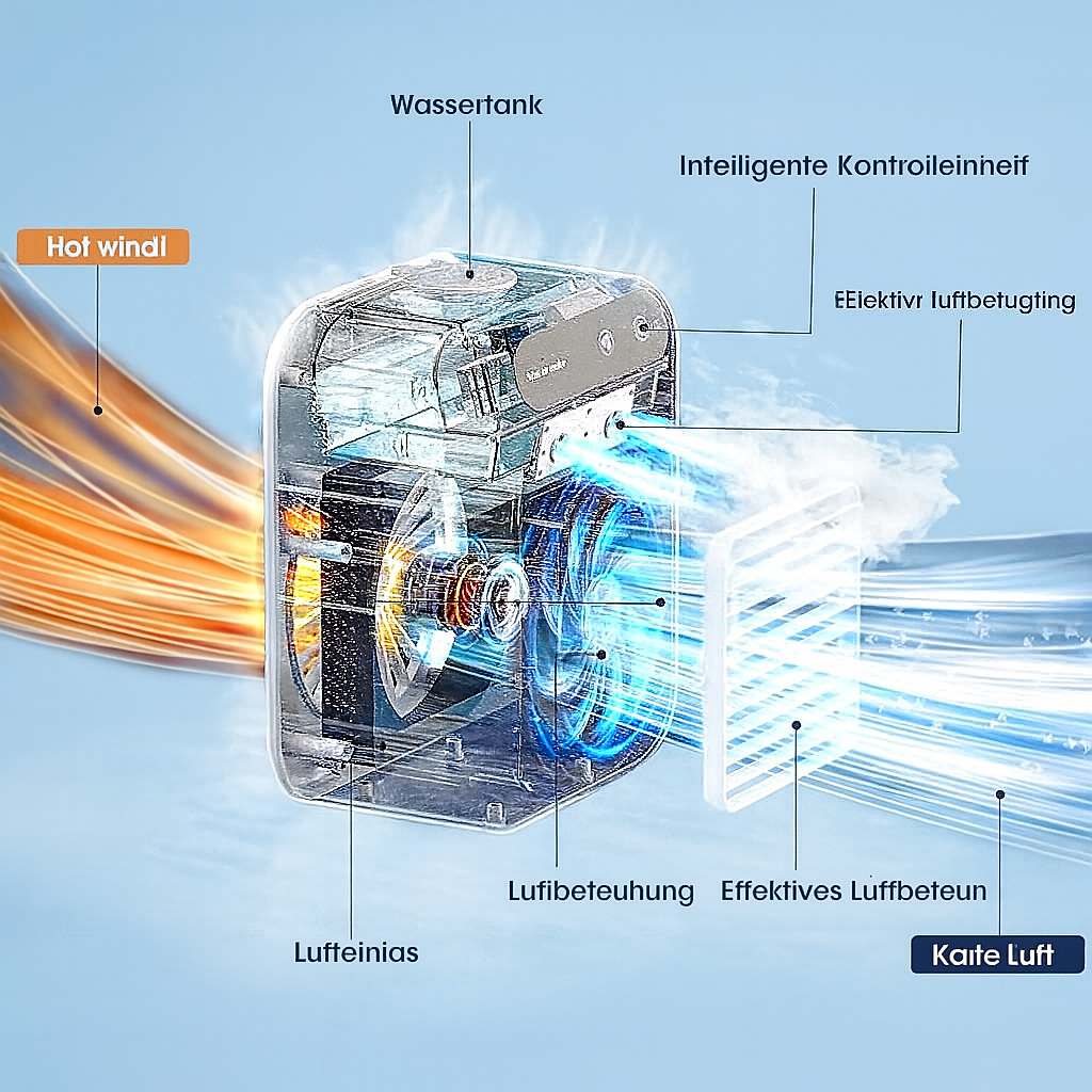 MiniCool™ | Tragbare Klimaanlage mit Kühl- und Befeuchtungsfunktionen