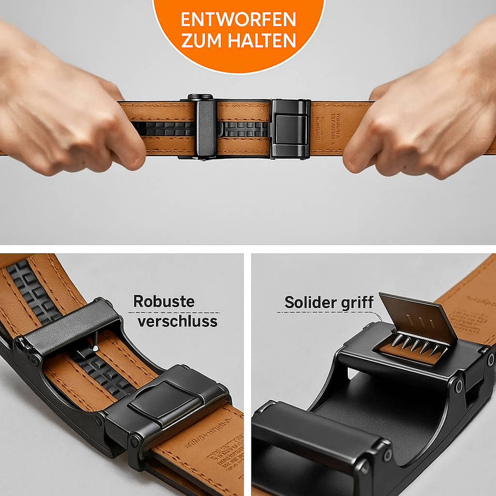 SnapFit™ | Leder Ratelgürtel mit Verstellbarem Schnalle