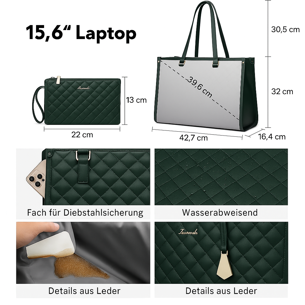 LuxeCarry™ | Alt-i-en Tasche für Arbeit, Mittagessen und Laptop