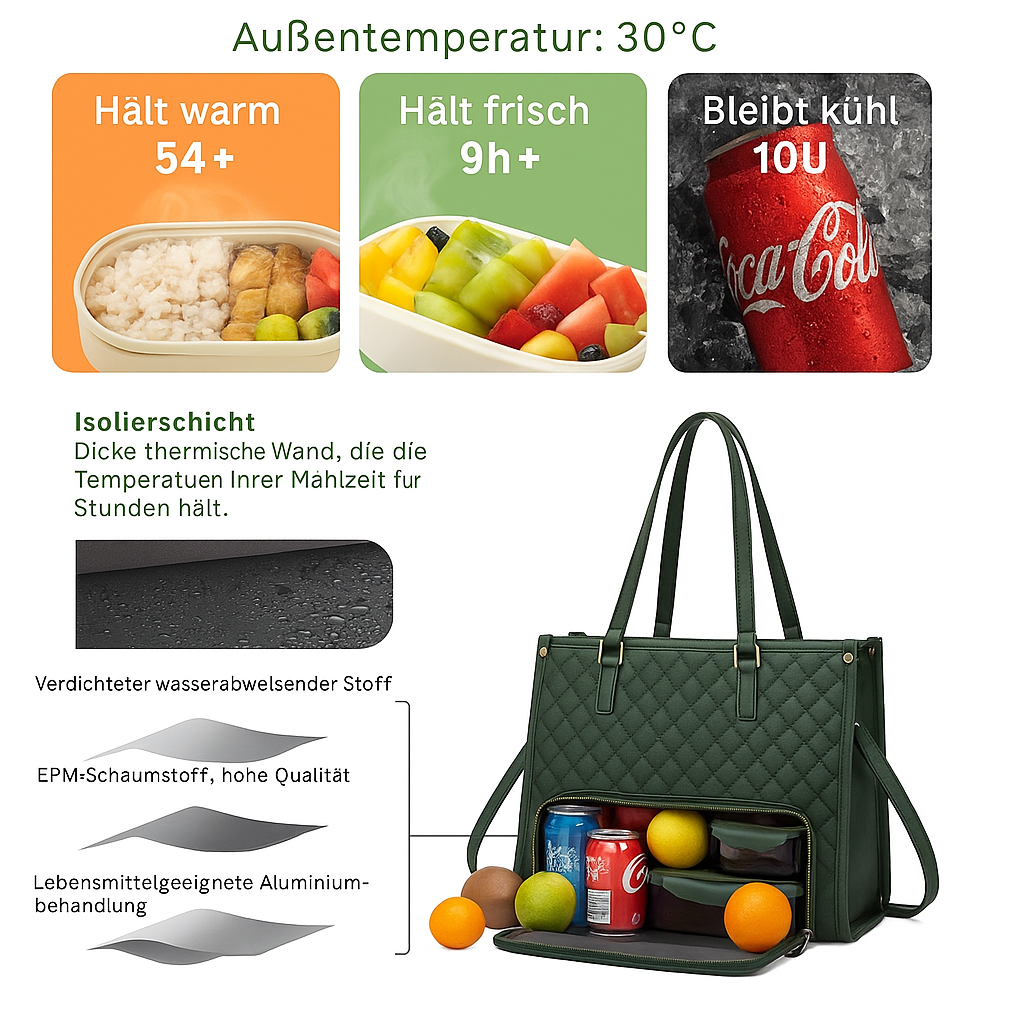 LuxeCarry™ | Alt-i-en Tasche für Arbeit, Mittagessen und Laptop