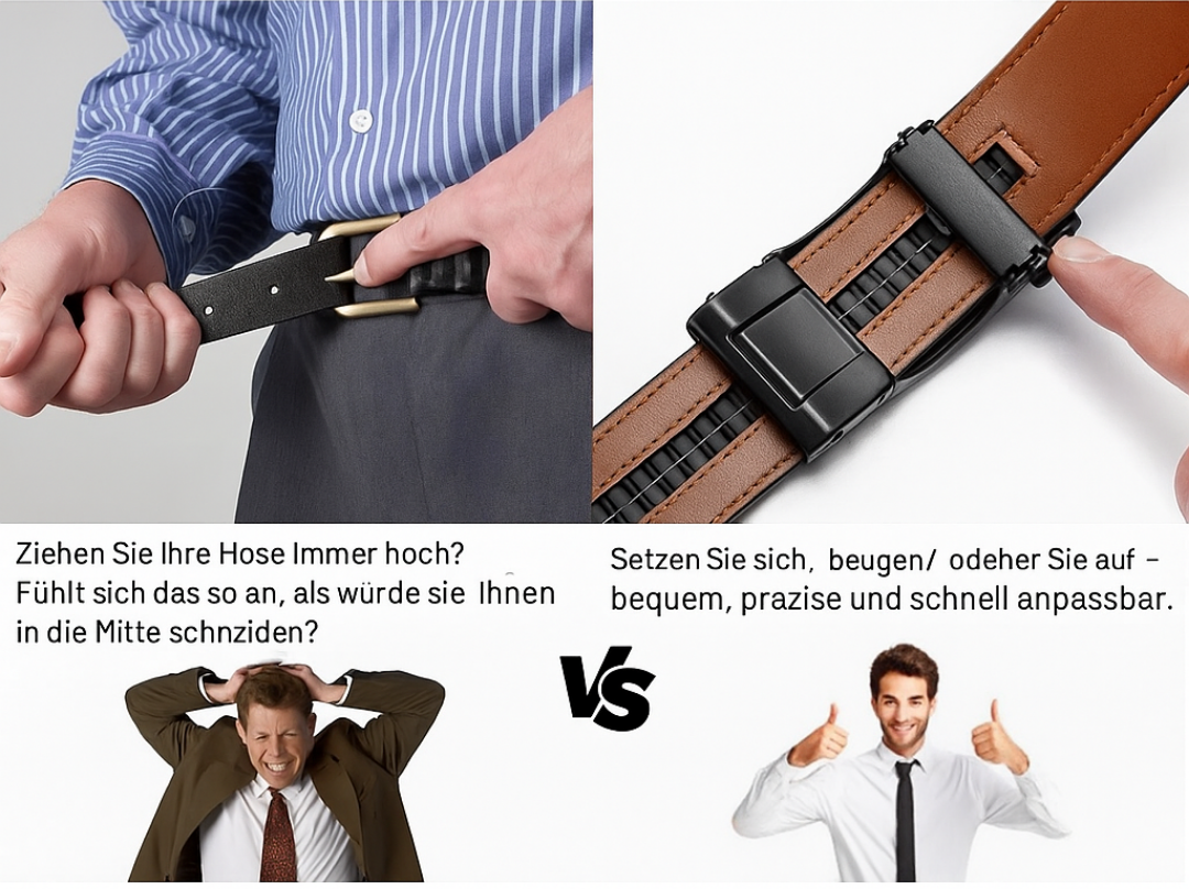 SnapFit™ | Leder Ratelgürtel mit Verstellbarem Schnalle