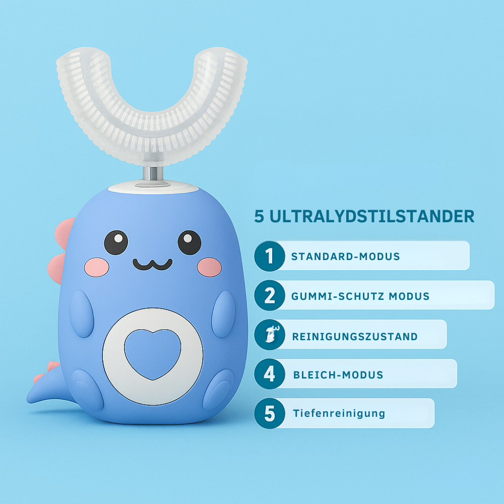 KiddoBrush™ | U-förmige 360°-Zahnbürste für Kinder – Spaß, einfach und effektiv beim Zähneputzen.