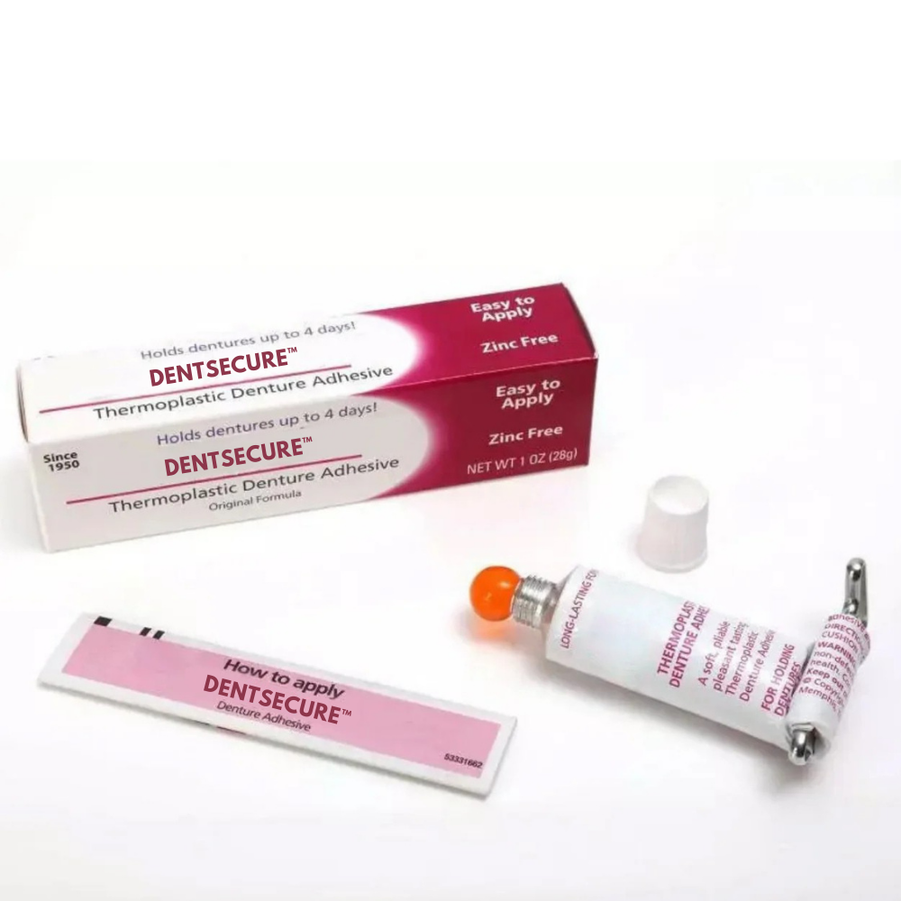 DentSecure™ Adhesive - Der thermoplastische Prothesenkleber, der Ihre Zähne 4 Tage lang hält, ohne zu versagen.