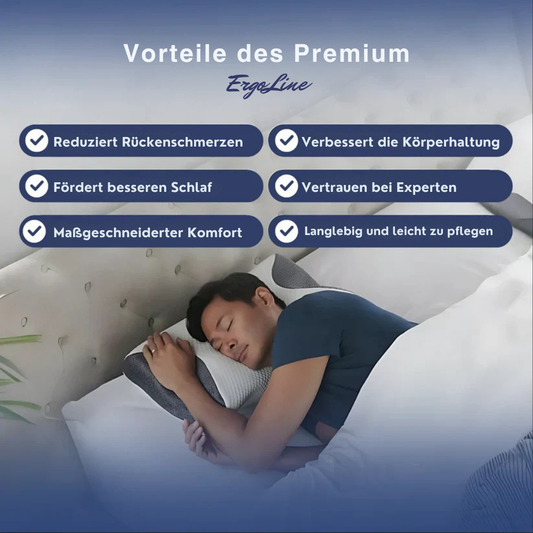 ErgoPillow™ | Besser schlafen, frischer aufwachen – ergonomische Unterstützung für Nacken und Rücken die ganze Nacht