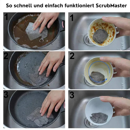 ScrubMaster™ (10-pack) | Multifunktionales Stahltuch, Wiederverwendbar und Effizient