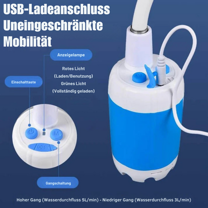 CampFlow™ | Tragbare Duscheinheit mit Wasserpumpe