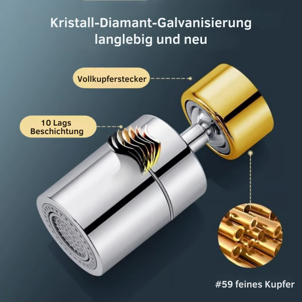 FlexiFlow™ | 360° Wasserhahnverlängerung – Flexibler und praktischer Wasserfluss für jedes Spülbecken
