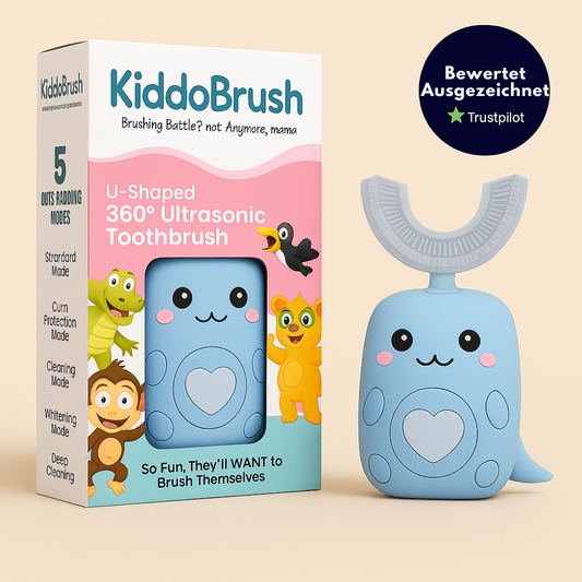 KiddoBrush™ | U-förmige 360°-Zahnbürste für Kinder – Spaß, einfach und effektiv beim Zähneputzen.