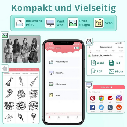 PocketPrint Pro™ | Tragbares Drucken, nie wieder Tinte verwenden