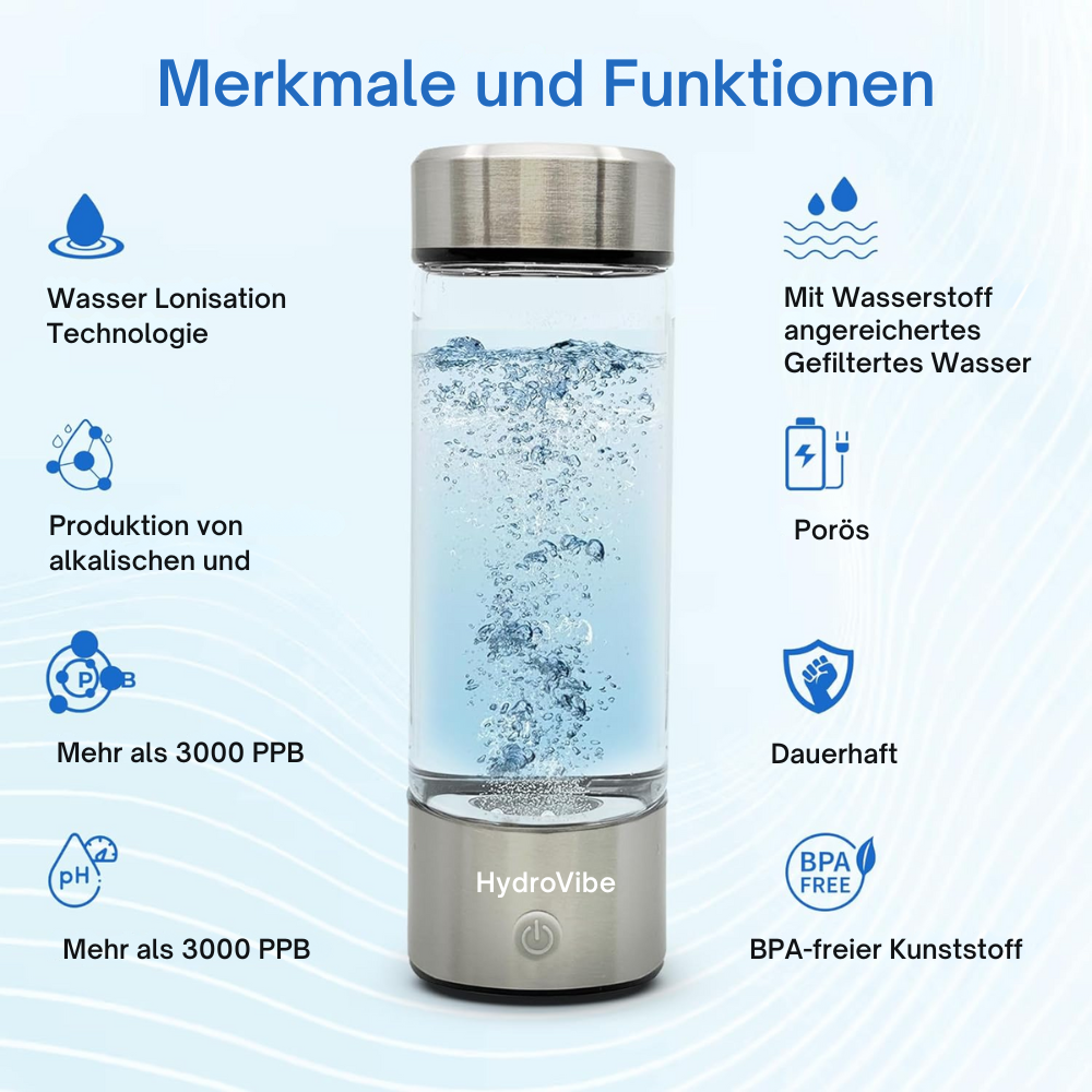 HydroVibe™ | Wasserflasche mit Wasserstoff