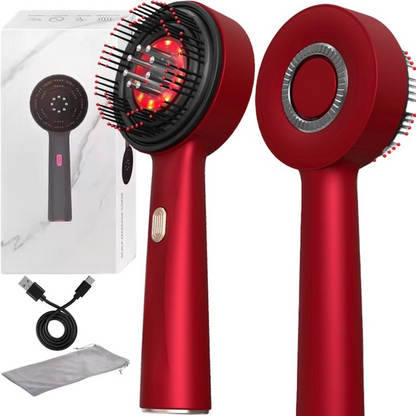 GlowBrush™ | 3-in-1-Kopfhautmassagegerät, Kamm und Pflege mit Rotlicht