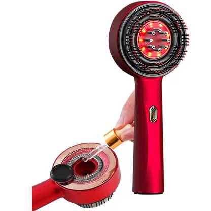 GlowBrush™ | 3-in-1-Kopfhautmassagegerät, Kamm und Pflege mit Rotlicht