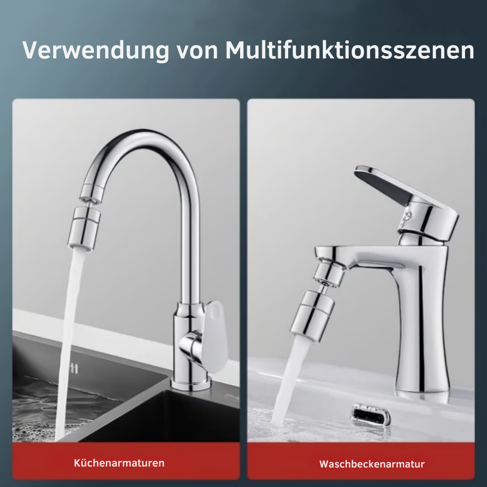 FlexiFlow™ | 360° Wasserhahnverlängerung – Flexibler und praktischer Wasserfluss für jedes Spülbecken