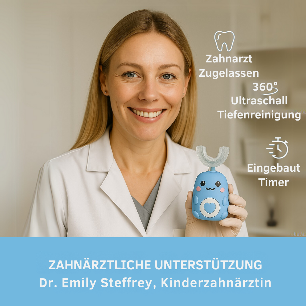 KiddoBrush™ | U-förmige 360°-Zahnbürste für Kinder – Spaß, einfach und effektiv beim Zähneputzen.