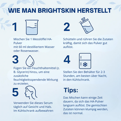 BrightSkin™ | Stellen Sie Ihr eigenes Hyaluron-Serum her. Rein. Strahlend. Revitalisierend.