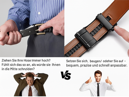 SnapFit™ | Leder Ratelgürtel mit Verstellbarem Schnalle